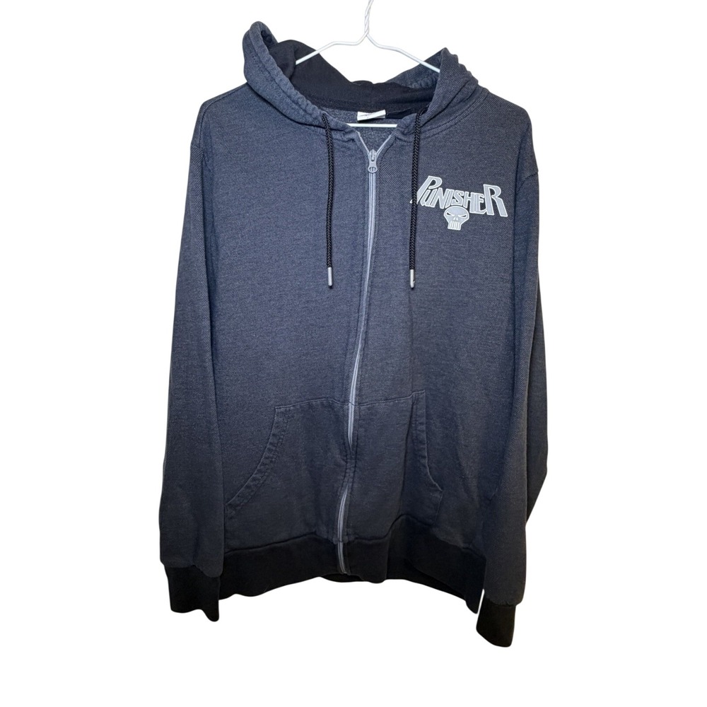 Marvel Punisher Full‎ Zip Sweatshirt Hoodie Men's Sz M (38/40)